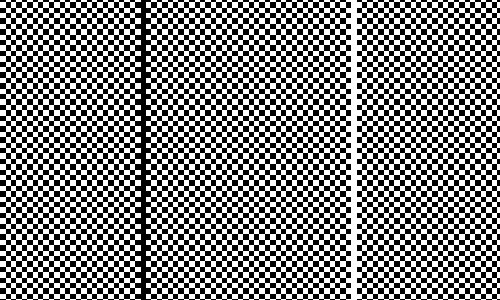 The target is a checkerboard of black and white squares -1, 2 and 3 pixels 